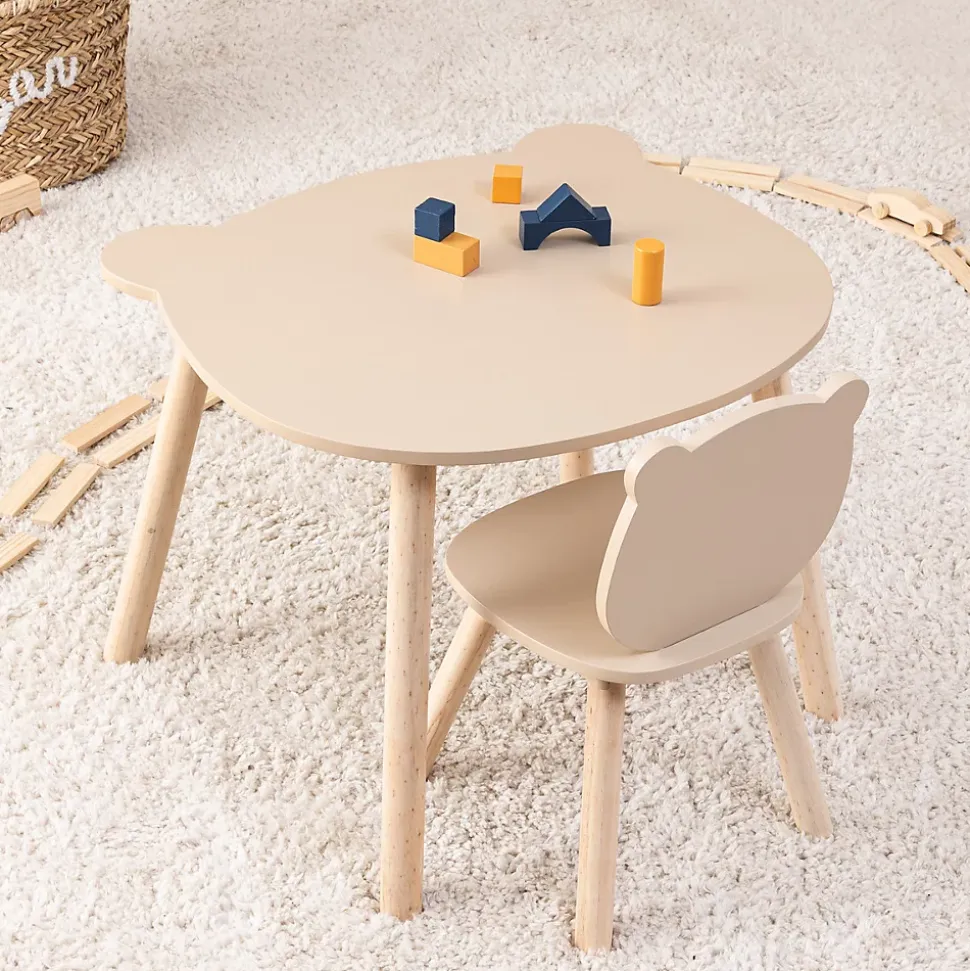 Table enfant Douceur beige D60cm - Atmosphera