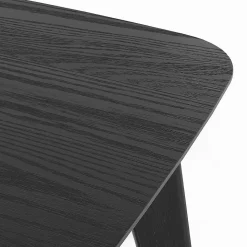 Table et chaises 4 personnes en velours et bois noir - Oman