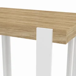 Table haute de bar PHOENIX bois et blanc 90 cm
