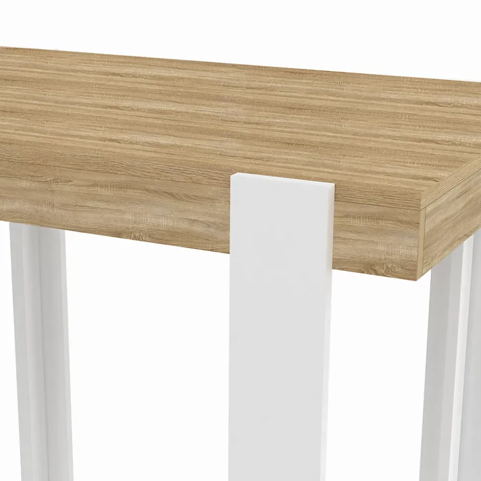 Table haute de bar PHOENIX bois et blanc 90 cm