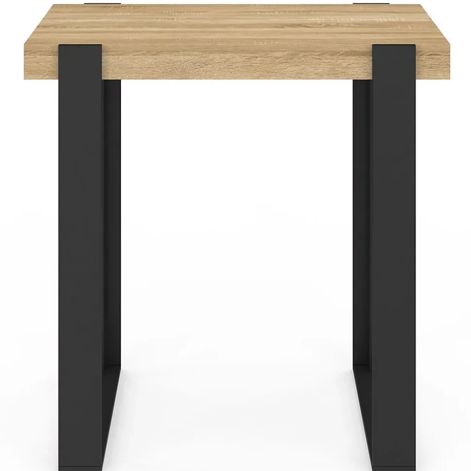Table haute de bar PHOENIX bois et noir 90 cm
