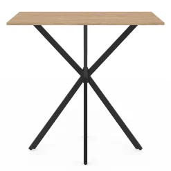 Table haute de bar rectangulaire ALIX pied araignée bois et noir 100 cm