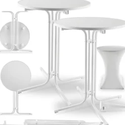 Table haute pliable avec housse 90x110 cm facile d'entretien