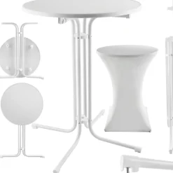 Table haute pliable avec housse 90x110 cm facile d'entretien