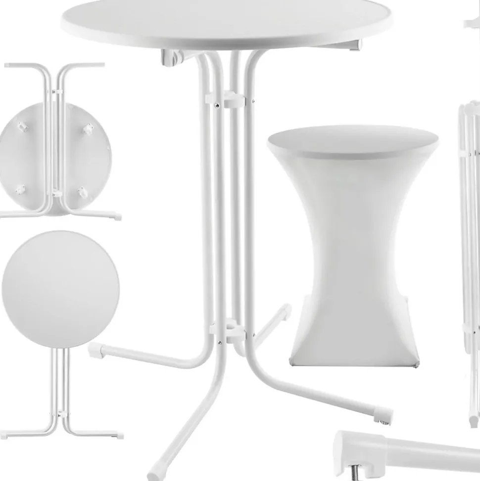 Table haute pliable avec housse 90x110 cm facile d'entretien