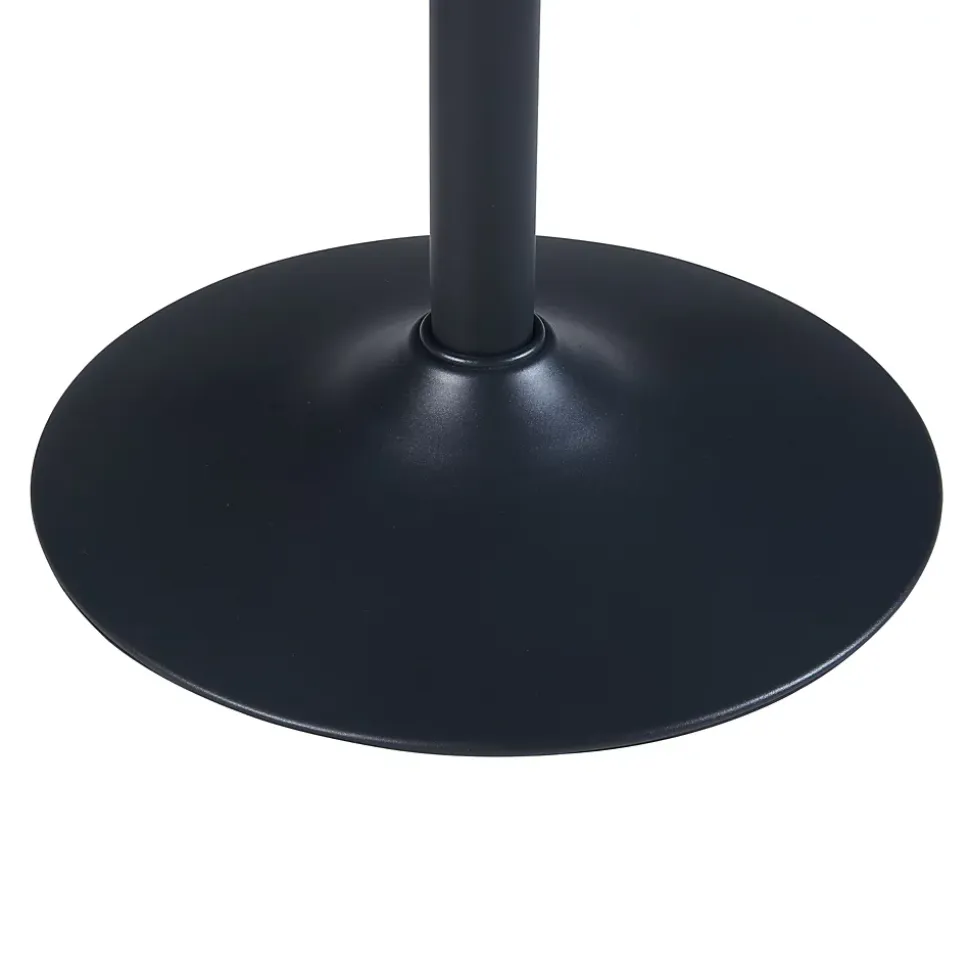 Table haute ronde Vantaa acier MDF 100 x 60 cm noir effet noyer en.casa