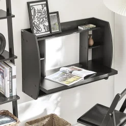 Table Murale Bureau avec Étagère Intégrée et Armoire de Rangement FWT18-Sch