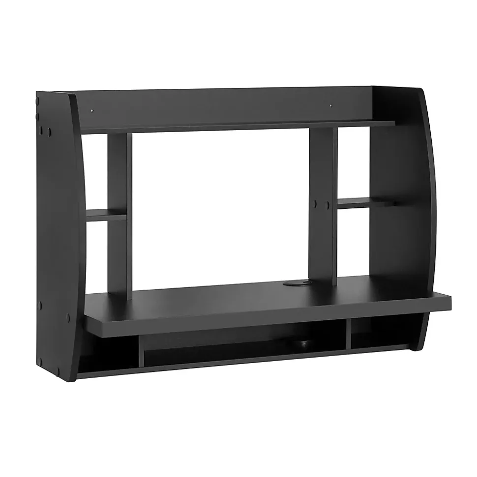 Table Murale Bureau avec Étagère Intégrée et Armoire de Rangement FWT18-Sch