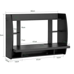 Table Murale Bureau avec Étagère Intégrée et Armoire de Rangement FWT18-Sch