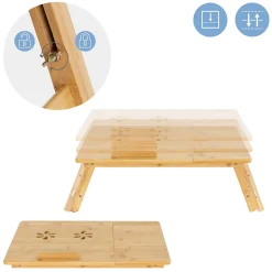 Table pour Ordinateur Portable pour Lit/Sofa, en Bambou