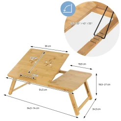 Table pour Ordinateur Portable pour Lit/Sofa, en Bambou