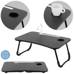 Table pour Ordinateur Portable Pliante, 60x40 cm, Noir