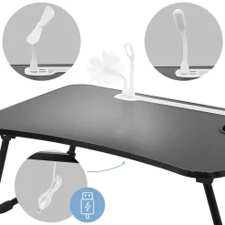 Table pour Ordinateur Portable Pliante, 60x40 cm, Noir