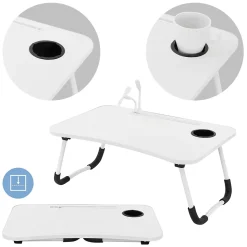 Table pour Ordinateur Portable Pliante, 60x40 cm, Blanc