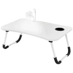 Table pour Ordinateur Portable Pliante, 60x40 cm, Blanc