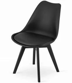 Table rectangulaire VALORA avec 4 chaises RIXK noires x4