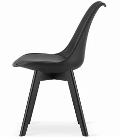Table rectangulaire VALORA avec 4 chaises RIXK noires x4