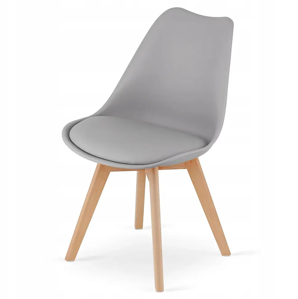 Table ronde blanche VALORA KAMI 80 avec 4 chaises grises RIXK