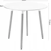 Table ronde blanche VALORA KAMI 80 avec 4 chaises noires RIXK