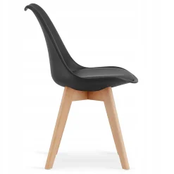 Table ronde blanche VALORA KAMI 80 avec 4 chaises noires RIXK