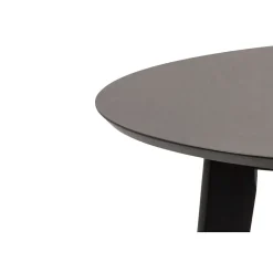 Table ronde en bois noir D105 + 4 chaises en bois noir - LETA