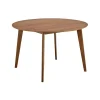 Table ronde en bois noyer D105 + 4 chaises noyer - LETA