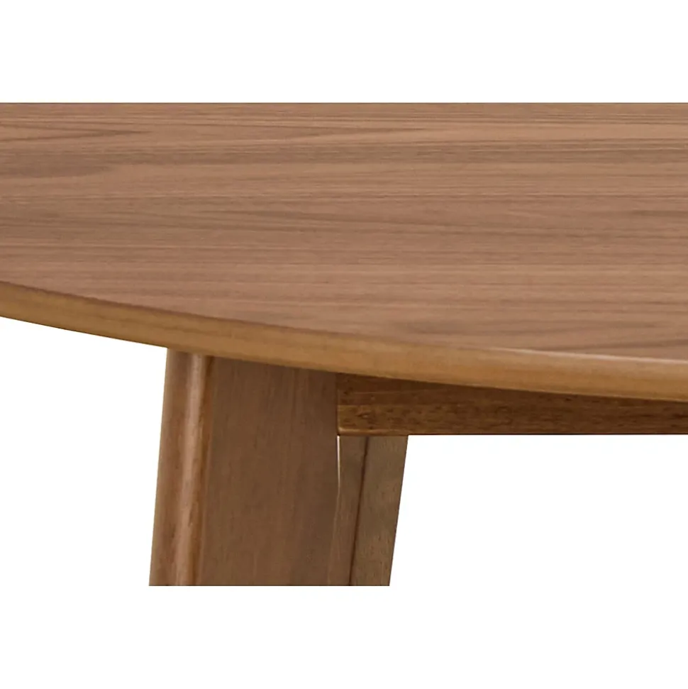 Table ronde en bois noyer D105 + 4 chaises noyer - LETA