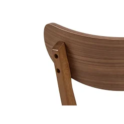 Table ronde en bois noyer D105 + 4 chaises noyer - LETA