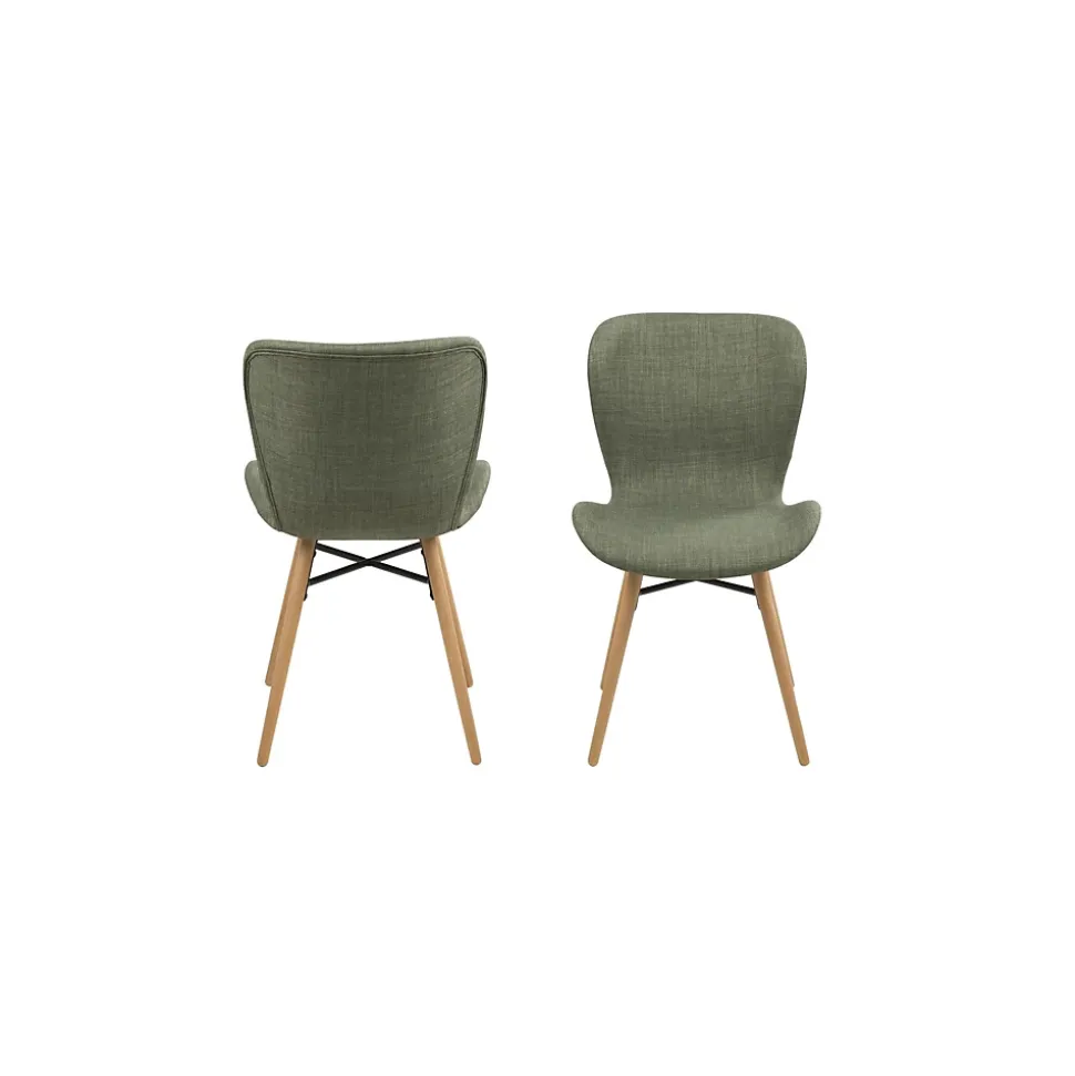 Table ronde extensible pieds fuseau D115 + 4 chaises tissu - VICTORIA