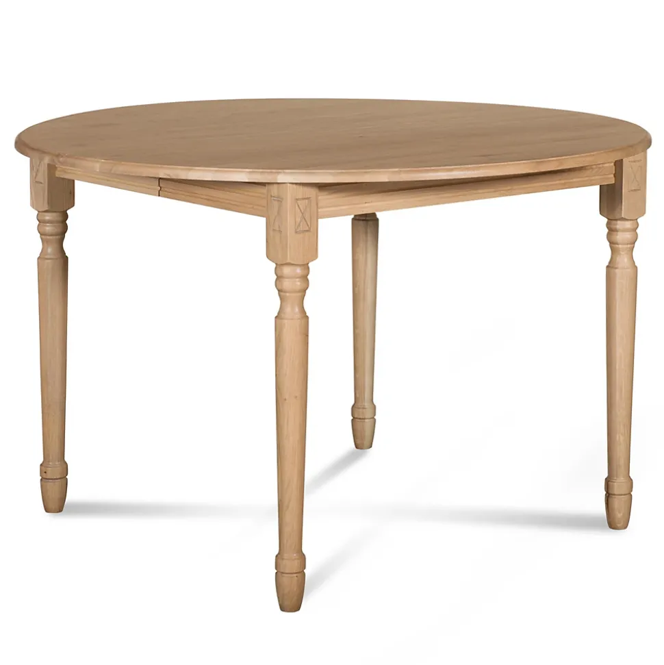 Table ronde extensible pieds tournés D105 + 4 chaises tissu - VICTORIA
