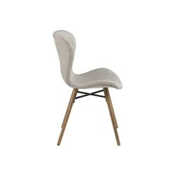 Table ronde extensible pieds fuseau D115 + 4 chaises tissu - VICTORIA