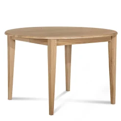 Table ronde extensible pieds fuseau D115 + 4 chaises tissu - VICTORIA