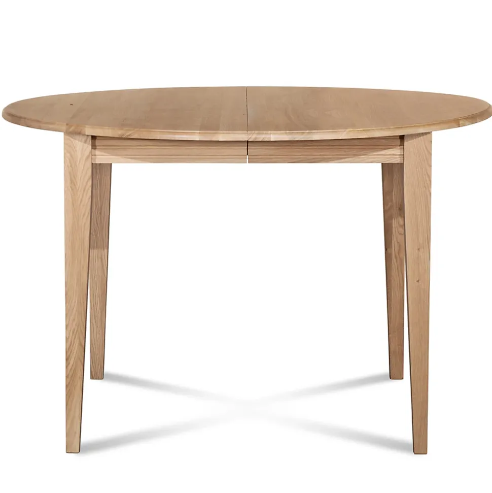 Table ronde extensible pieds fuseau D115 + 4 chaises tissu - VICTORIA
