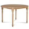 Table ronde extensible pieds tournés D115 + 4 chaises tissu - VICTORIA