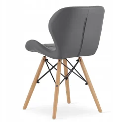 Table ronde noire VALORA KOVA 60 avec 2 chaises grises WAKO