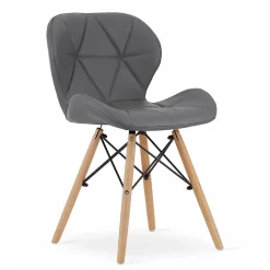 Table ronde noire VALORA KOVA 60 avec 2 chaises grises WAKO