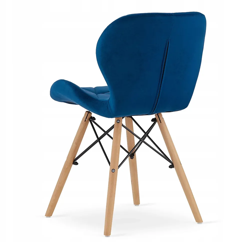 Table ronde noire VALORA KOVA 80 avec 4 chaises bleu marine WAKO