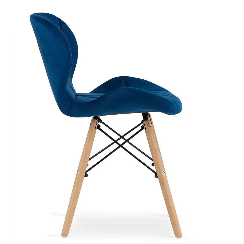 Table ronde noire VALORA KOVA 80 avec 4 chaises bleu marine WAKO