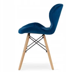 Table ronde noire VALORA KOVA 80 avec 4 chaises bleu marine WAKO