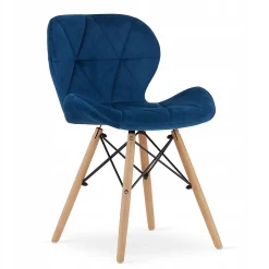 Table ronde noire VALORA KOVA 80 avec 4 chaises bleu marine WAKO