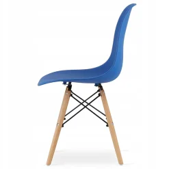 Table ronde Valora KOVA 80 blanche + 3 chaises OSAKA bleues