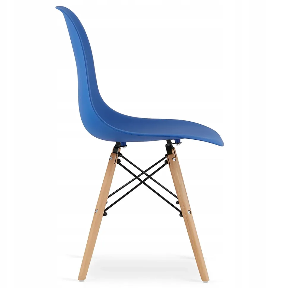 Table ronde Valora KOVA 80 blanche + 3 chaises OSAKA bleues
