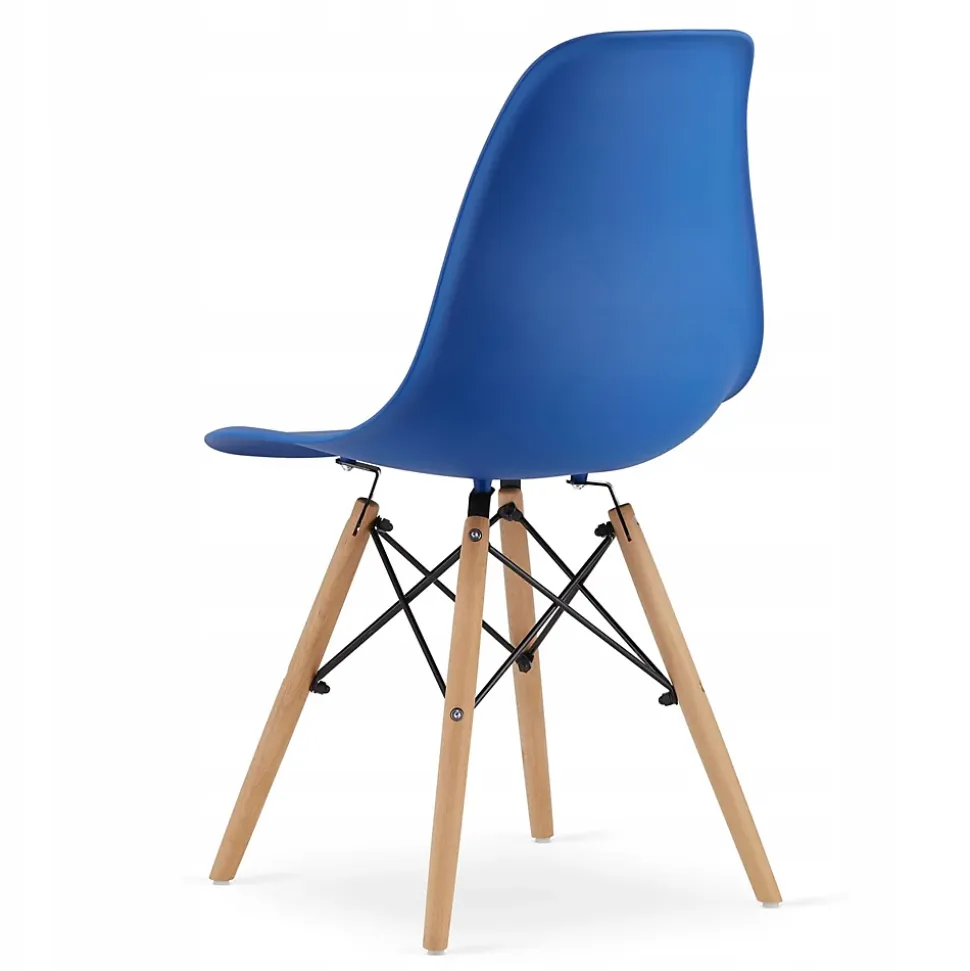 Table ronde Valora KOVA 80 blanche + 3 chaises OSAKA bleues