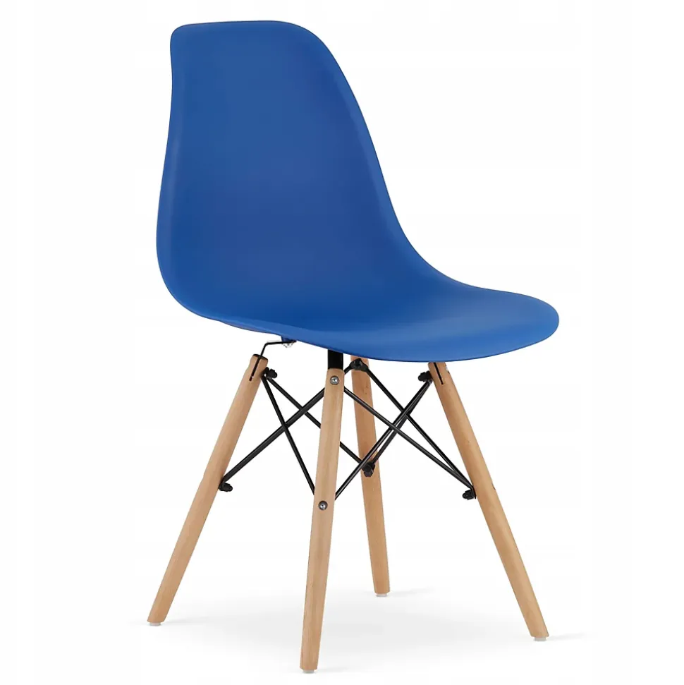 Table ronde Valora KOVA 80 blanche + 3 chaises OSAKA bleues