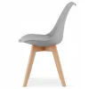 Table ronde Valora KOVA 80 blanche + 4 chaises RIKX grises