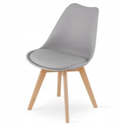 Table ronde Valora KOVA 80 blanche + 4 chaises RIKX grises