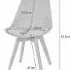 Table ronde Valora KOVA 60 blanche + 2 chaises RIKX grises