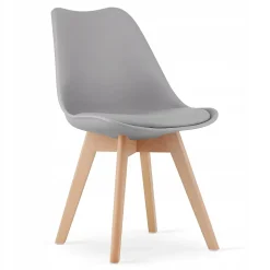 Table ronde Valora KOVA 60 blanche + 2 chaises RIKX grises