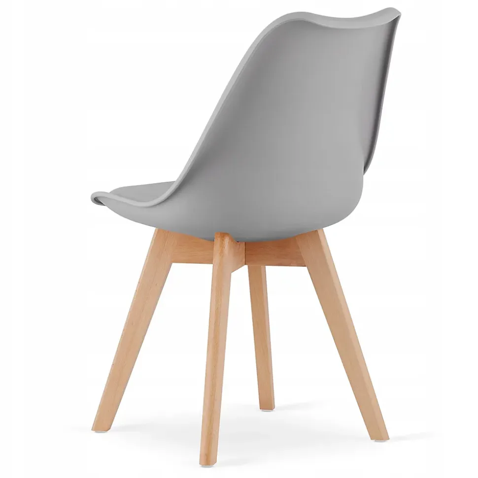 Table ronde Valora KOVA 60 blanche + 2 chaises RIKX grises