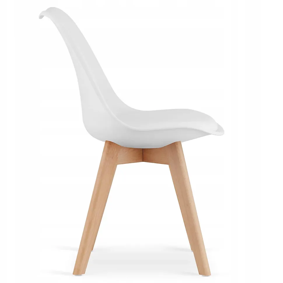 Table ronde Valora KOVA 80 blanche + 4 chaises RIKX blanches